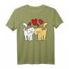 Romantisches Valentinstag Herz Liebe Paar Love Katzen Freundin T-Shirt - Perfektes Geschenk für Partnerinnen und Katzenliebhaber