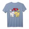 Romantisches Valentinstag Herz Liebe Paar Love Katzen Freundin T-Shirt - Perfektes Geschenk für Partnerinnen und Katzenliebhaber