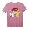 Romantisches Valentinstag Herz Liebe Paar Love Katzen Freundin T-Shirt - Perfektes Geschenk für Partnerinnen und Katzenliebhaber