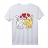 Romantisches Valentinstag Herz Liebe Paar Love Katzen Freundin T-Shirt - Perfektes Geschenk für Partnerinnen und Katzenliebhaber