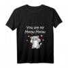 Damen Katzen Meow Verliebte Paare Liebesbeweis Valentinstag T-Shirt mit V-Ausschnitt – Perfektes Geschenk für Katzenliebhaberinnen und Verliebte