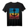 Papitän Papa & Kapitän Lustiges Segel Anker Motiv T-Shirt – Witziges Geschenk zum Vatertag, Geburtstag & Weihnachten für den besten Papa und Opa