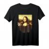 Kiffende Mona Lisa mit Joint - Lustiges Cannabis T-Shirt für Kiffer, Kunstliebhaber & Geschenkideen zu Geburtstag & Weihnachten