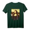 Kiffende Mona Lisa mit Joint - Lustiges Cannabis T-Shirt für Kiffer, Kunstliebhaber & Geschenkideen zu Geburtstag & Weihnachten