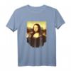 Kiffende Mona Lisa mit Joint - Lustiges Cannabis T-Shirt für Kiffer, Kunstliebhaber & Geschenkideen zu Geburtstag & Weihnachten