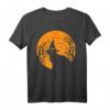 Schwarze Katze mit Vollmond-Motiv für Halloween - Lustiges Kostüm-T-Shirt für Damen, Herren und Kinder als Last-Minute-Outfit & Geschenk