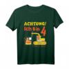 Kinder Bagger T-Shirt Achtung! Ich bin 4 Abrissbirne Kran Geburtstag - Lustiges Geschenk für Jungen zum 4. Geburtstag, ideal für Kinder, die Baustellen lieben