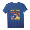Kinder Bagger T-Shirt Achtung! Ich bin 4 Abrissbirne Kran Geburtstag - Lustiges Geschenk für Jungen zum 4. Geburtstag, ideal für Kinder, die Baustellen lieben