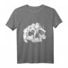 Halloween-Kostüm mit Totenkopf-Motiv und Katze - Süßes schwarzes T-Shirt für Katzen- und Horrorfilm-Fans, perfekt für Halloween und Partys
