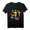 Kinder 7. Geburtstag Rakete Shirt für Jungen und Mädchen - Weltraum Motiv für Kindergeburtstag & Astronomie Fans