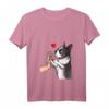 Damen Boston Terrier Hunde Liebe T-Shirt mit V-Ausschnitt – Perfektes Geschenk für Hundeliebhaber und Boston Terrier Fans