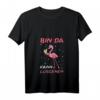 Damen T-Shirt 'Bin da kann losgehen' für Mädelsabend, Junggesellinnenabschied & Polterabend mit Flamingo Deko