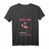 Damen T-Shirt 'Bin da kann losgehen' für Mädelsabend, Junggesellinnenabschied & Polterabend mit Flamingo Deko