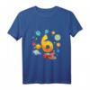 Kinder 6. Geburtstag Rakete Shirt Weltraum für Jungen - Geschenkidee mit Planeten und fliegender Rakete für den Kindergeburtstag