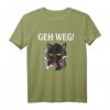 Kaffee Katze Kater T-Shirt mit Lustigen Sprüchen für Damen & Herren – Perfekte Geschenkidee für Morgenmuffel, Kollegen und Katzenfans