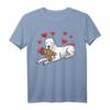Dogo Argentino Hund mit Plüschtier und Herzen - Lustiges Hundemotiv T-Shirt für Hundehalter, Hundefans und Kinder