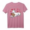 Dogo Argentino Hund mit Plüschtier und Herzen - Lustiges Hundemotiv T-Shirt für Hundehalter, Hundefans und Kinder