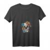 Damen Totenkopf Tattoo Schädel Blumen Frauen Motiv T-Shirt mit V-Ausschnitt – Perfekt für Halloween, Geburtstag & Grusel-Fans