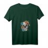 Damen Totenkopf Tattoo Schädel Blumen Frauen Motiv T-Shirt mit V-Ausschnitt – Perfekt für Halloween, Geburtstag & Grusel-Fans