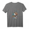 Damen Totenkopf Tattoo Schädel Blumen Frauen Motiv T-Shirt mit V-Ausschnitt – Perfekt für Halloween, Geburtstag & Grusel-Fans