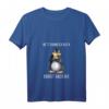 Lustiges Damen T-Shirt mit Pinguin Spruch - Ironisches Statement mit V-Ausschnitt, perfekte Geschenkidee für Freunde und Kollegen