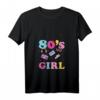 Damen 80er Party Outfit Kostüm - Retro 80s Girl T-Shirt mit V-Ausschnitt für Fasching, Karneval & Rave