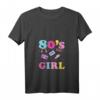 Damen 80er Party Outfit Kostüm - Retro 80s Girl T-Shirt mit V-Ausschnitt für Fasching, Karneval & Rave