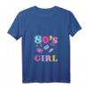 Damen 80er Party Outfit Kostüm - Retro 80s Girl T-Shirt mit V-Ausschnitt für Fasching, Karneval & Rave