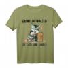 Lustiges Katzen und Bücher Spruch Watercolor T-Shirt – Niedliches Geschenk für Katzen- und Buchliebhaber, Damen & Herren