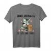 Lustiges Katzen und Bücher Spruch Watercolor T-Shirt – Niedliches Geschenk für Katzen- und Buchliebhaber, Damen & Herren