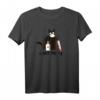 I Hate People Katze mit Messer und Mundschutz – Lustiges Anti Social T-Shirt für Katzenliebhaber und Humorvolle Menschen