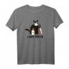 I Hate People Katze mit Messer und Mundschutz – Lustiges Anti Social T-Shirt für Katzenliebhaber und Humorvolle Menschen