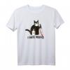 I Hate People Katze mit Messer und Mundschutz – Lustiges Anti Social T-Shirt für Katzenliebhaber und Humorvolle Menschen