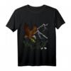 Mountain Adler-Aufdruck Langarmshirt mit Bergtier- und Vogeldesign – Klassisch geschnitten, langlebig mit doppeltem Saum für Naturliebhaber