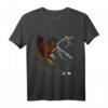 Mountain Adler-Aufdruck Langarmshirt mit Bergtier- und Vogeldesign – Klassisch geschnitten, langlebig mit doppeltem Saum für Naturliebhaber