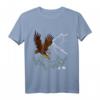 Mountain Adler-Aufdruck Langarmshirt mit Bergtier- und Vogeldesign – Klassisch geschnitten, langlebig mit doppeltem Saum für Naturliebhaber