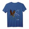 Mountain Adler-Aufdruck Langarmshirt mit Bergtier- und Vogeldesign – Klassisch geschnitten, langlebig mit doppeltem Saum für Naturliebhaber