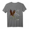 Mountain Adler-Aufdruck Langarmshirt mit Bergtier- und Vogeldesign – Klassisch geschnitten, langlebig mit doppeltem Saum für Naturliebhaber