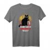 Lustiges Katzen mit Messer T-Shirt - Humorvolles Halloween-Statement-Shirt für Katzenliebhaber und Grusel-Fans