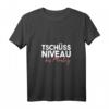 Damen T-Shirt 'Tschüss Niveau bis Montag' mit V-Ausschnitt – Lustiges Wochenend-Motiv für entspannte Tage