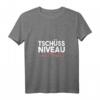 Damen T-Shirt 'Tschüss Niveau bis Montag' mit V-Ausschnitt – Lustiges Wochenend-Motiv für entspannte Tage
