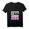 Damen Fun T-Shirt mit Spruch 'Ich bin die im Saufen habe ich Routine Cousine' – Lustiges Outfit für Partys, Freunde & Büro-Humor