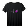 Hundebesitzer Geschenk - Hundepfote mit EKG Herz Design T-Shirt für Frauen, ideal für Weihnachten & Geburtstage