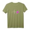 Hundebesitzer Geschenk - Hundepfote mit EKG Herz Design T-Shirt für Frauen, ideal für Weihnachten & Geburtstage