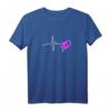 Hundebesitzer Geschenk - Hundepfote mit EKG Herz Design T-Shirt für Frauen, ideal für Weihnachten & Geburtstage