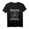 Österreich Do Bin I Her T-Shirt mit Flagge & Wappen - Österreich Fanartikel für Urlauber und Heimatverbundene