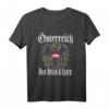 Österreich Do Bin I Her T-Shirt mit Flagge & Wappen - Österreich Fanartikel für Urlauber und Heimatverbundene