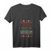 Damen Weihnachts T-Shirt Ho Hoit Die Goschn - Lustiges Ugly Christmas V-Ausschnitt Shirt für Weihnachtsmarkt und Festlichkeiten