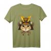 Japanisches Samurai-Katzen T-Shirt mit Kirschblüten – Perfekt für Katzen-, Anime- und Kampfsportfans im japanischen Stil