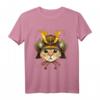 Japanisches Samurai-Katzen T-Shirt mit Kirschblüten – Perfekt für Katzen-, Anime- und Kampfsportfans im japanischen Stil